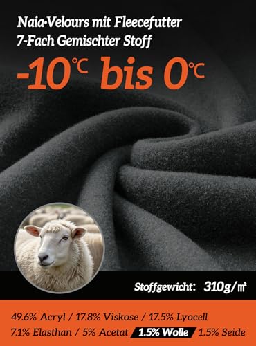 DAVID ARCHY Conjunto Térmico Hombre Ropa Interior Térmica Running Esquí Ciclismo Fitness Contiene Mezcla de Lana y Seda de Morera Cálido y lujosamente Suave Absorbe la Humedad para -10 °C a 0 °C - imagen 2