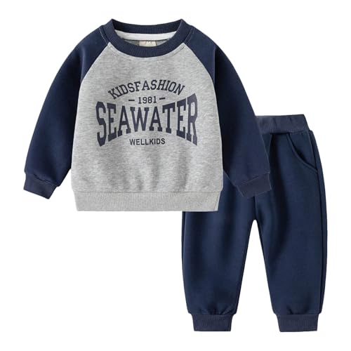 スウェット 上下 キッズ 英字 韓国 おしゃれ トレーナー 女の子 長袖 丸首 ロングパンツ 男の子 無地 カジュアル ジャージ 柔らかい 快適 セットアップ 通気性 ベビー 通園 通学 普段着 運動 スポーツ アウター(ネイビー,110)