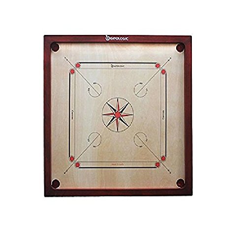 Image of Geologic Wooden Carrom Board (Brown)