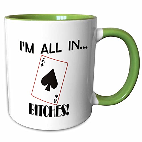 3dRose Im all in… Bitches. Funny quote. Ace of Spade.