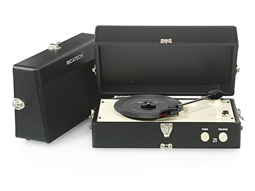 Ricatech RTT80 Tourne-disque Vintage noir - Les Beatles, Paul McCartney, John Lennon, RIngo Starr, George Harrison Ricatech RTT80 Tourne-disque Vintage noir