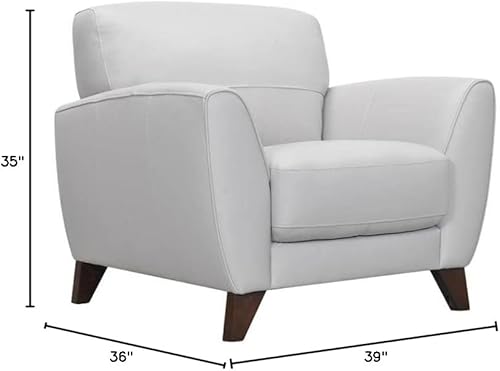 Vista 18 de Armen Living Sofá de cuero Jedd, gris paloma