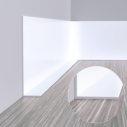 Duzzy Flexible Baseboard Molding Trim, 5 Inch(W) x 40 Feet(L) Peel and Stick Rubber Wall Trim Molding, Self-Adhesive Vinyl Wall Base Cove Base