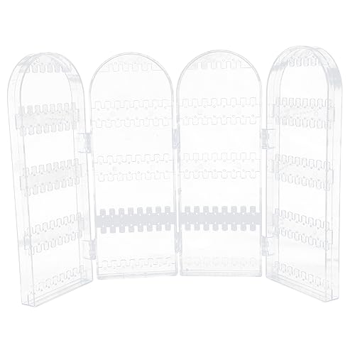 minkissy Foldable Earring Holder Stand Transparent Jewelry Organizer Rack for Necklaces and Earrings Panel Design for Easy Storage for Bathroom Dresser Bedroom and Retail