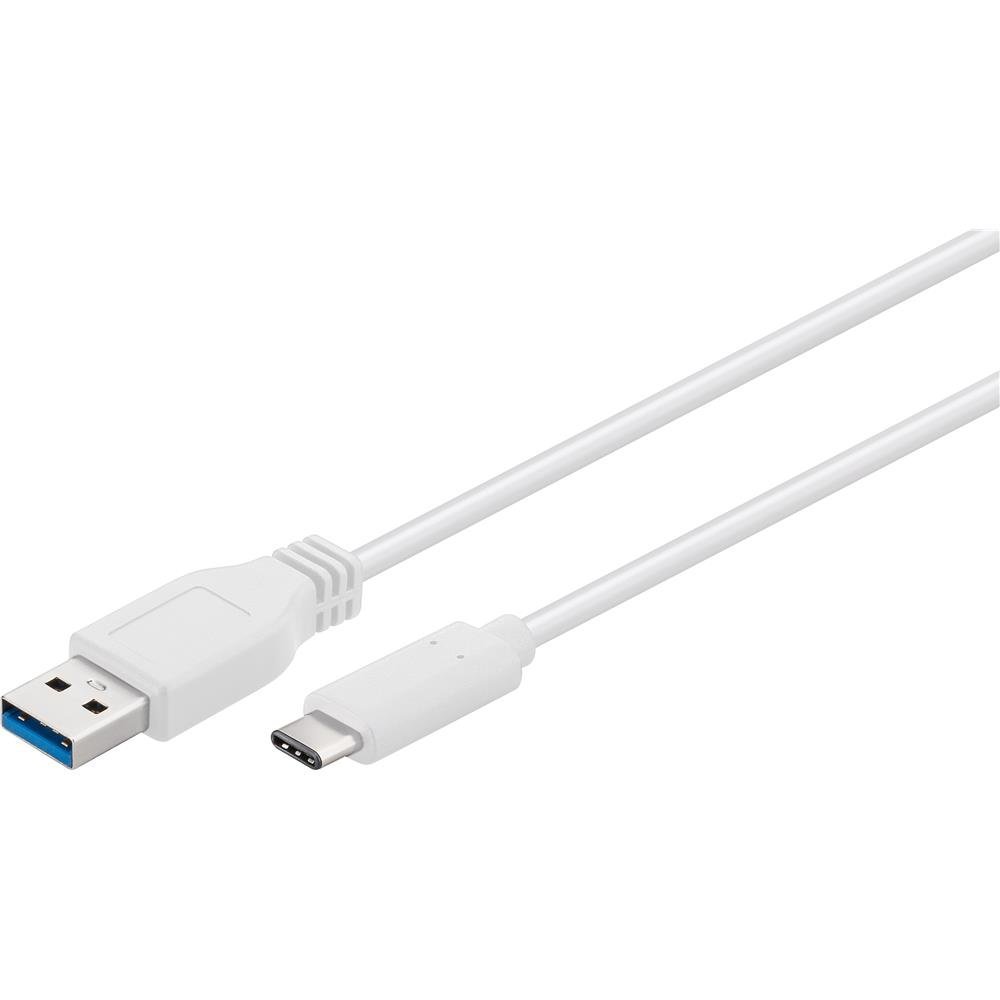 USB-C™ to USB-A 3.0 Cable, White-Cable Length 0.2m 67189