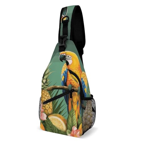 USA Patriotic Eagle Sling Bag for Men Women - Adjustable Crossbody Chest Backpack, 15