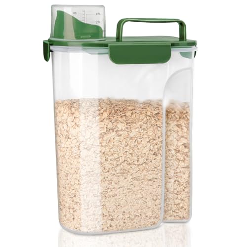 Image of Komzon Rice Container, Airtight Rice Storage Container 10lb, Cereal Containers Storage, BPA Free Food Dispenser with Pouring Spout Handle for Flour Pasta Grain, Pet Dog Cat Bird Food Storage Container