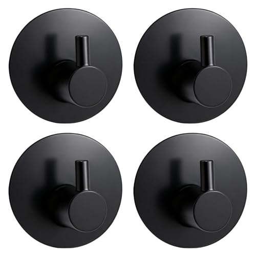 4 PCS Stainless Steel Traceless Wall Hooks, Heavy-Duty Adhesive Hooks with 5kg Load Capacity, Rustproof Self Adhesive Hooks for Bathroom, Kitchen, Door, and Office Hanging Essentials