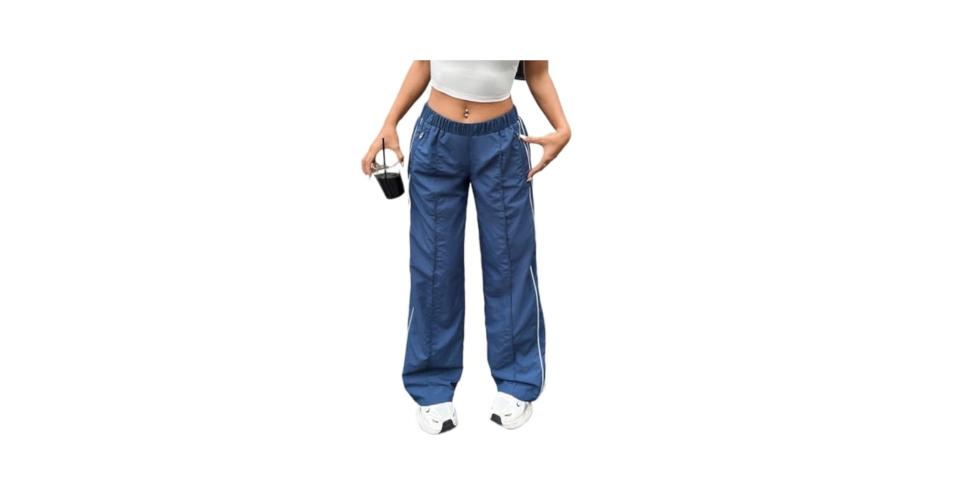 LATENCY SIDE STRIPE PANTS v.4(BLUE)レディース Amazon.com: Vevo Active Women's Track Pants with Contrasting