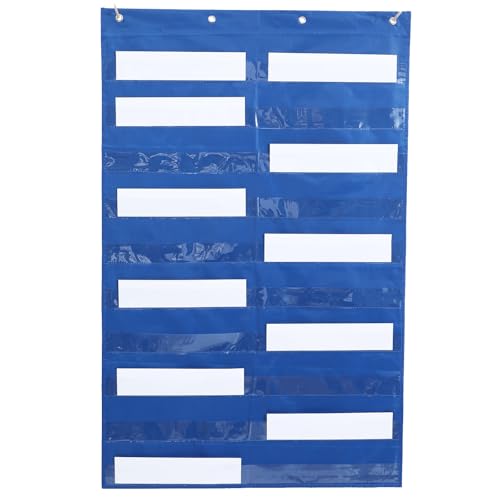 Soporte de poliéster azul que ordena tarjetas de aprendizaje para evitar el caos en clase