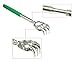 (2- Pack) LEMENG Portable Extendable Telescopic Bear Claws Metal Back Scratchers Gift for Mom/Dad/Men/Women - Hand Massager Backslap with Rubber Handles (Blue,Green)