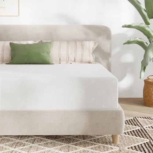 Image of Novilla Full Mattress, 10 Inch Full Memory Foam Mattress in a Box, Dual-Layer Design with High-Density Base for Support & Pressure Relief, Natural Fiber Infused for Cool & Refreshing Sleep，Firm
