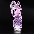Wondise Color Changing Angel Lighted Snow Globe Water Lamp with 6 Hour Timer, 11 Inches LED Angel Lights Battery Operated Swirling Glitter Christmas Home Decor(Angel Praying Figurine)