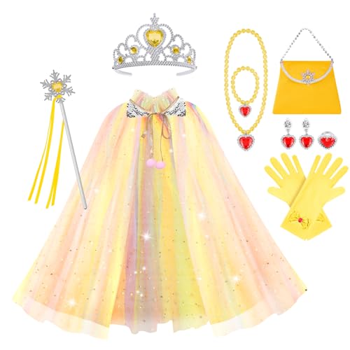 Vicloon 11 PCS Mädchen Prinzessin Kleid, prinzessin kleid mädchen, Kostüm mädchen mit Krone & Zauberstab, kostümWeihnachten Halloween Verkleidung...