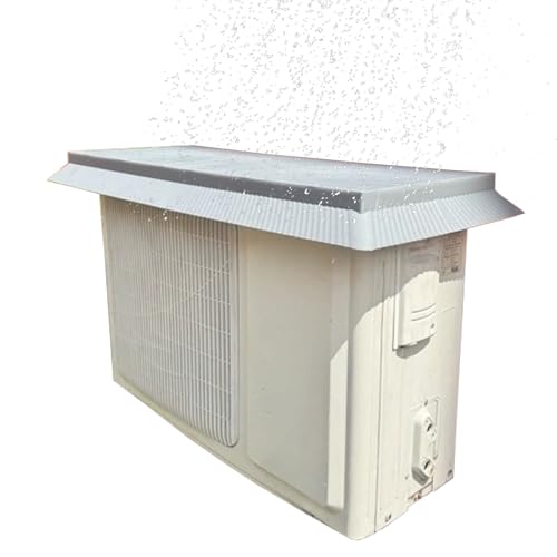 Verkleidung Wärmepumpe, Abdeckung Klimaanlage Außengerät, Sonnen- und Regenschutz, Ganzjährig Einsetzbar, 90 × 40 × 7 Cm(Gray)