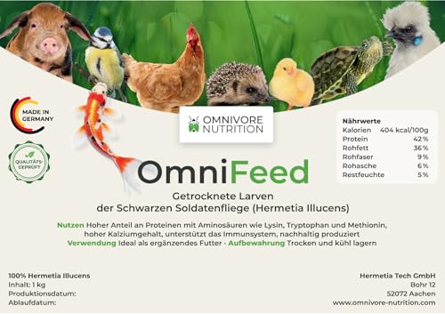 Premium Futter für Wildvögel - Meisen, Rotkehlchen, Amseln &Spechte – Soldatenfliegenlarven – Mehr Calcium als Mehlwürmer, 3 Liter (500 g)