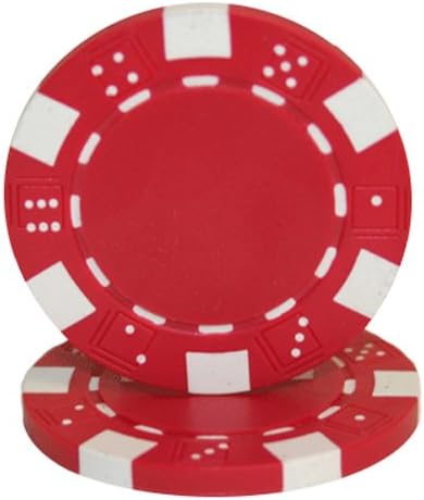 Brybelly Lot de 100 dés Rouges rayés 11,5 g de jetons de Poker Composites en Arg