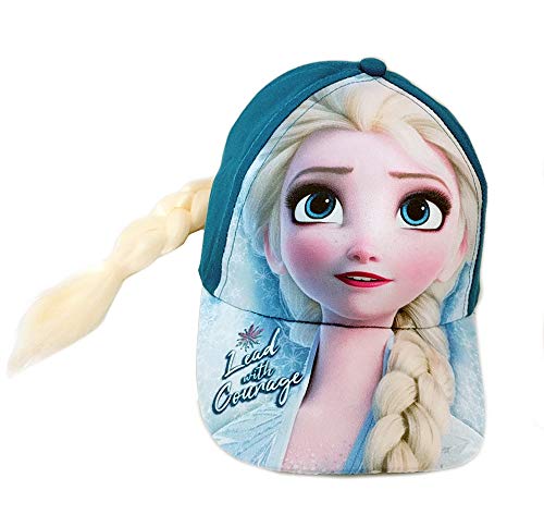 Disney Frozen 2 Elsa Cap with Ponytail Lead with Courage Blue