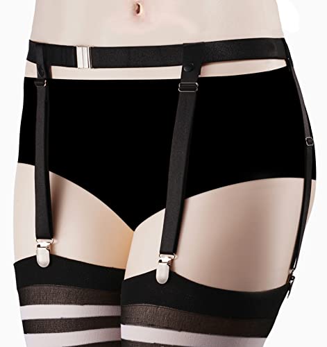 Women's Plus Size Thigh Garter Belts, Adjustable High Elastic Garter Belt and Stockings Set, Thigh High Stockings for Garter Belts2