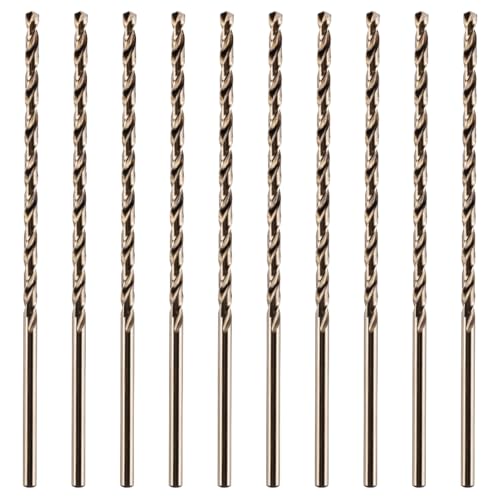 Box Of 10-2mm x 85mm Flute x 125mm Extra Long Series HSS Cobalt Jobber Drill Bits For Stainless Steel, Hard Metals, Aluminium, Cast Iron, Copper. DIN1869 Twist Drill Bit.