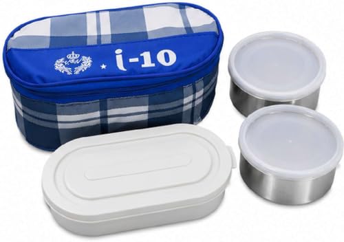 Image of Insulated Lunch Box Set with 2 Stainless Steel Containers & Leakproof Lunch Box | Reusable Lunch Bag with Zipper | Portable Tiffin Box for Office, School, College & Travel