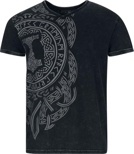 T-shirt noir avec runes nordiques Black Premium by EMP unisexe en coton durable
