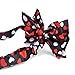 boxed-gifts Red and White Hearts Valentine’s Day Adjustable Bowtie For Men Made with Polyester.