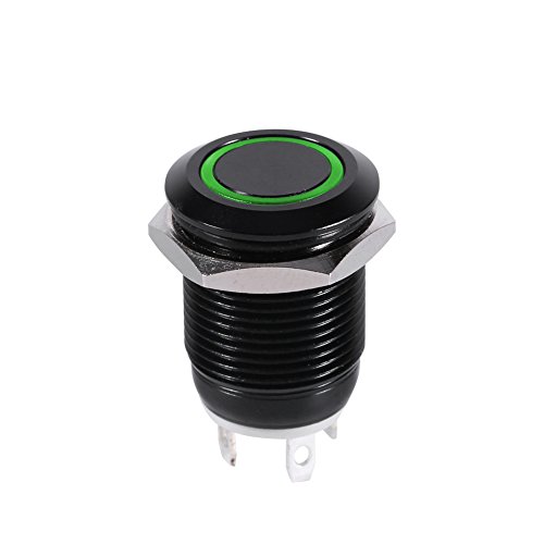 Interruttore a pulsante a LED, interruttore a pulsante a scatto ON/OFF impermeabile, interruttore a pulsante momentaneo a luce LED da 12 mm per auto
