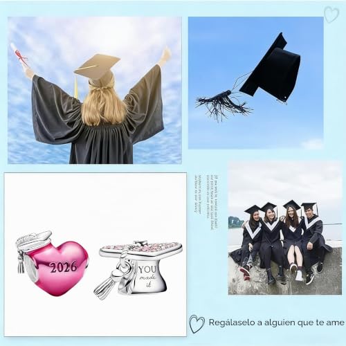Charm de graduación compatible con pulseras europeas para mujer 6