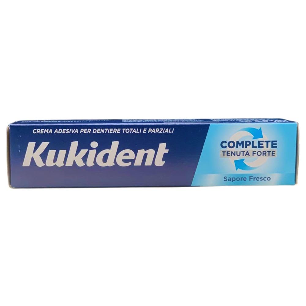 Crema Adesiva Per Dentiere Totali e Parziali, COMPLETE TENUTA FORTE. Sapore Fresco 35g (4 Confezioni)