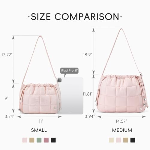 WESTBRONCO Medium Quilted Hobo Bags for Women Nylon Shoulder Bag, Women's Handbags with Adujustable Shoulder Wide Strap by WESTBRONCO - Image 2