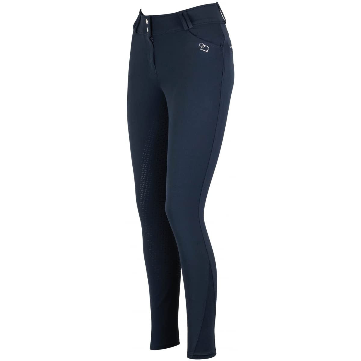 Lazura - Reithose für Damen Breeze – Dunkelblau – Gr. 34-46 | Vollbesatzreithose mit seitlicher Handytasche & Komfortbund – Reitleggings mit Vollbesatz aus Silikon – Reitbekleidung