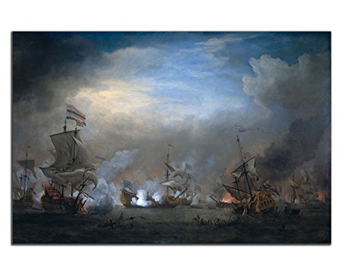 Nan Wind 1 Piece Historical Ship Naval Battle Prints Picture Landscape Wall Decor Paintings On Canvas Framed Ready To Hang For Home Decor Bedroom Decor #TOP1