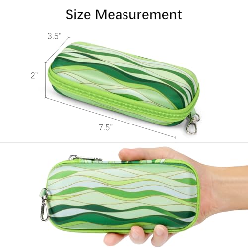 Image of Double Eyeglasses Case Hard Shell Dual Sunglasses Organizer with Zipper Closure Travel Eyewear Storage for Vehicle