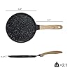JEETEE Crepe Pan Nonstick, 11 Inch Comales Para Tortillas Griddle Pan for Stove Top, Granite Coating Flat Pancake Pan Dosa Tawa, PFOA FREE and Induction Compatible (Grey) #2