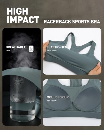 Image of RUNNING GIRL High Impact Sports Bra,Racerback Sports Bras for Women High Support Molded Cup Workout Bra with Sewn in Pads
