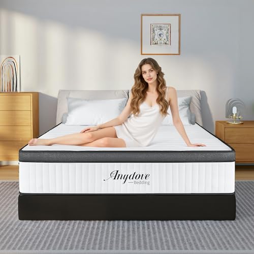 Anydove Queen Mattress 10 inch, Hybrid Queen Size Mattress in