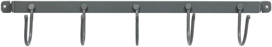Garden Trading Hook Rail, Large in Charcoal-Steel, 10 x 54 x 8 cm