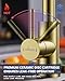 APPASO Gold Touchless Kitchen Faucet with Pull Down Sprayer, Waterfall Motion Sensor Kitchen Sink Faucet with SUS304 Stainless Steel Single Handle Hands-Free Brushed Gold