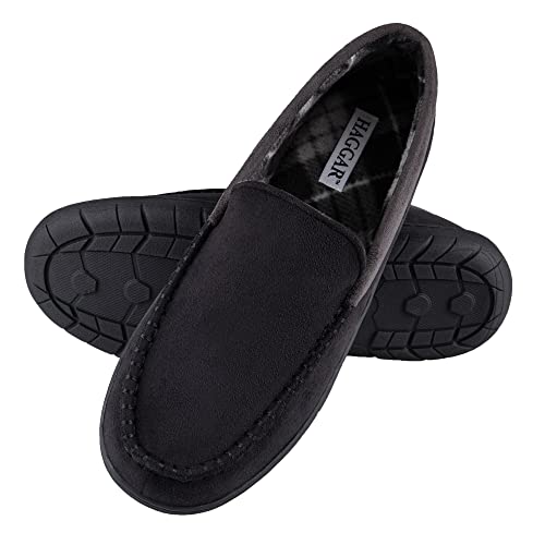 Haggar Men's Closed-Back Memory Foam Venetian Slipper House Shoe-Indoor/Outdoor Sole4
