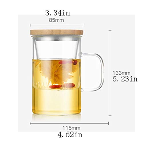 Vasos de cristal con tapa de bambú set de 2 tazas de vidrio multifuncionales 3
