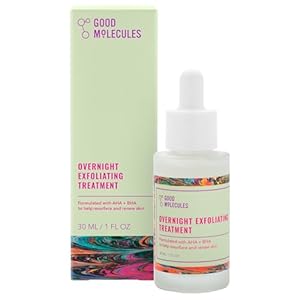 Good Molecules Overnight Exfoliating Treatment – Facial Exfoliant with AHA for Tone and Texture – Pore Minimizer, Skincare for Face with Salicylic Acid