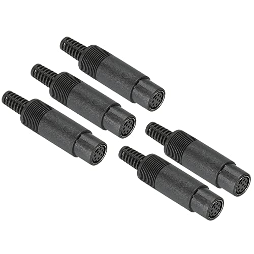 PATIKIL S-ビデオプラグ DIN ミニメスソケット 8ピン 信号伝送 テレビ DVDプレーヤ用 5個入り