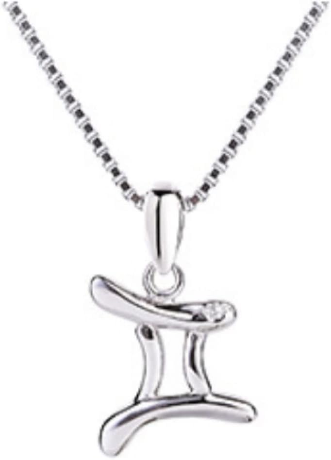 Collier Gémeaux en Argent Sterling et zircon pour femmes