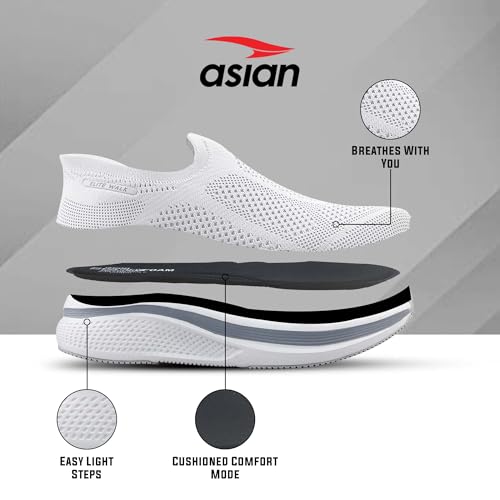 Image of ASIAN Wonderwalk Pro-01 Men's Premium Walking Shoes with Lightweight Knit Design | Soft Cushion Comfort, High-Grip Outsole, Breathable Knit and Supportive Daily Walk Performance