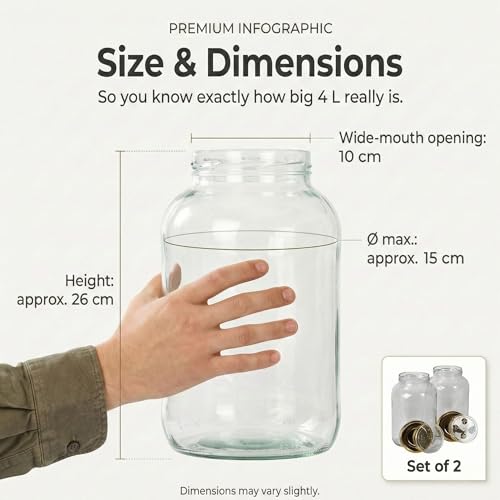 Tarros de fermentación de vidrio borosilicato myFERMENTS con tapas esterilizables 4