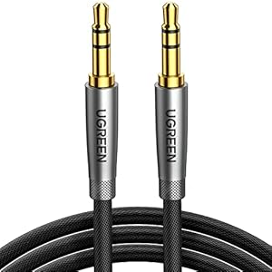 UGREEN 3.5mm Audio Cable Nylon Braided Aux Cord Male to Male Stereo Hi-Fi Sound for Headphones Car Home Stereos Speakers Tablets Compatible with iPhone iPad iPod Echo More 3FT