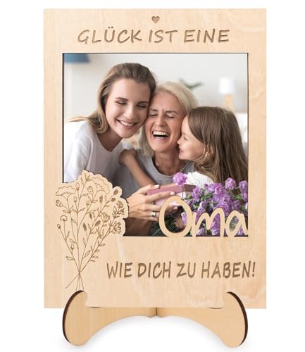 Giftota Magnetischer Holz Bilderrahmen für Oma - Geschenkideen zum Muttertag - Perfektes Foto Geschenk für Beste Oma zum Geburtstag, Muttertagsgeschenk -...
