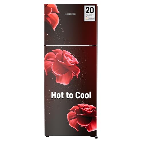Image of Liebherr 245L 2 Star inverter, Hot to Cool, Pocket Handle, Frost Free Double Door Refrigerator, 20 Years Warranty on Compressor, Freezer 51 L, Vegetable Organiser, Red (2024 Model)