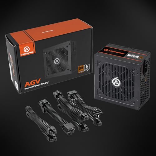 Image of ARESGAME AGV Series 750W Power Supply, 80 Plus Bronze Certified, Semi Modular Power Supply, 5 Year Warranty